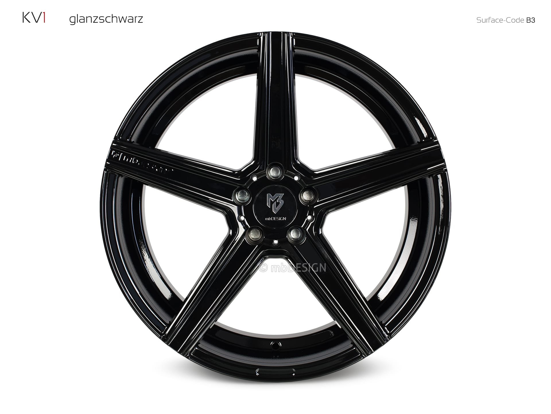 mbDESIGN KV1 forged wheel 9x20 konkaves Design in gloss black – view 0