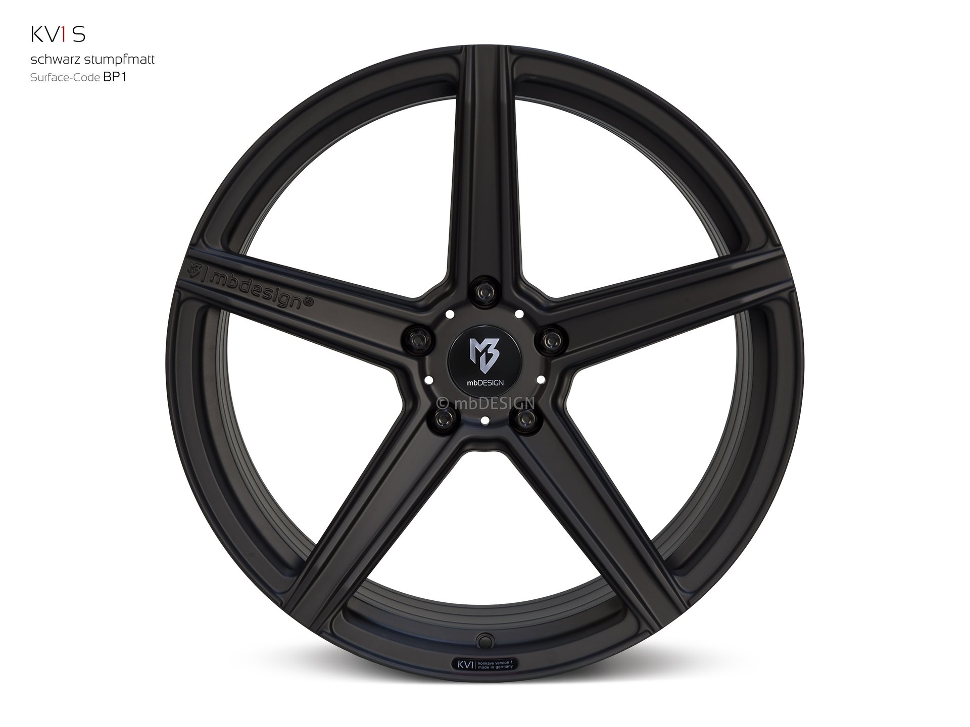 mbDESIGN KV1S forged wheel 11,5x21 stark konkaves Design (DC) in black flat matt – view 0