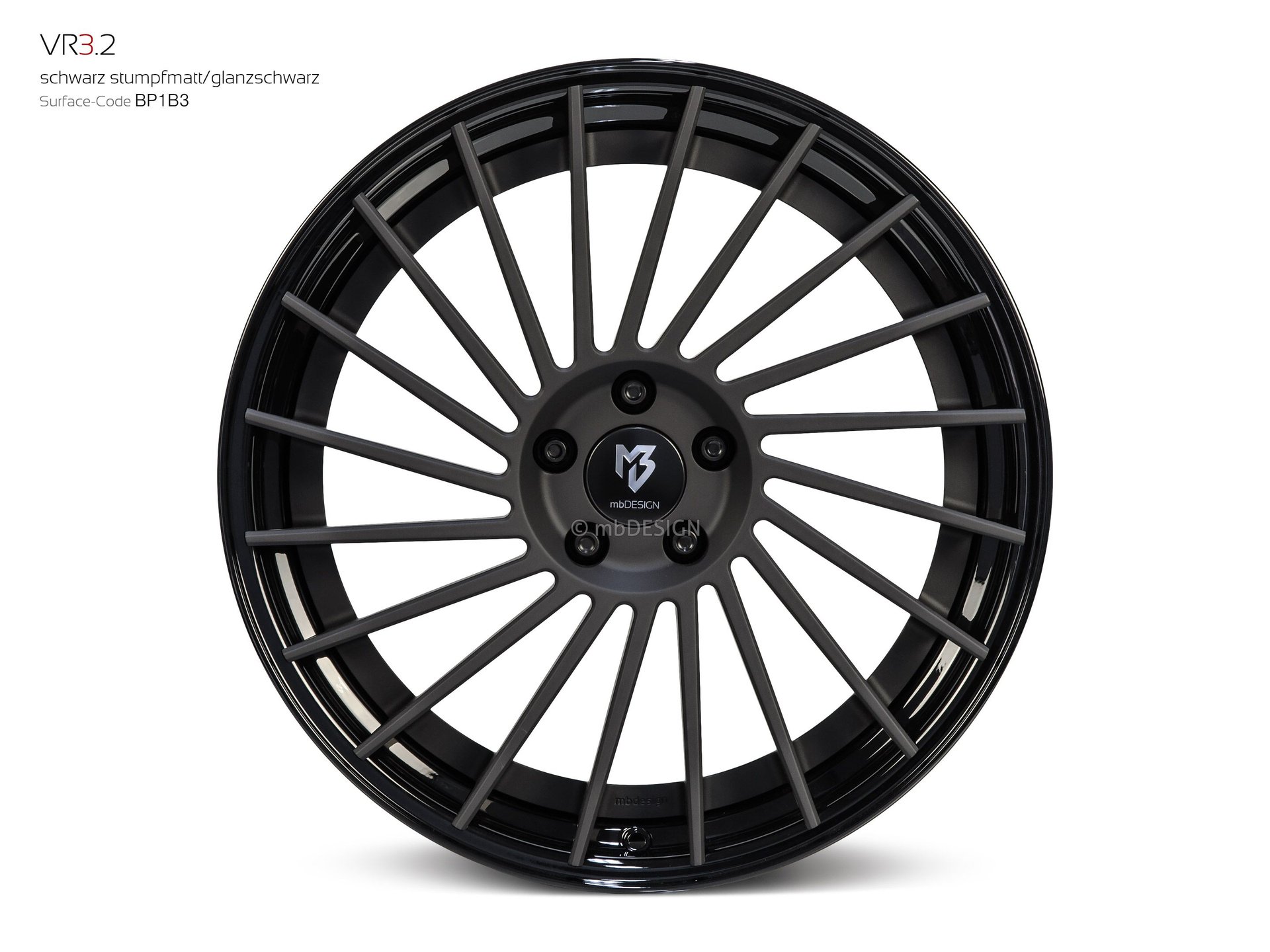 mbDESIGN VR3.2 forged wheel 9x20 konkaves Design in black flat matt/gloss black – view 0