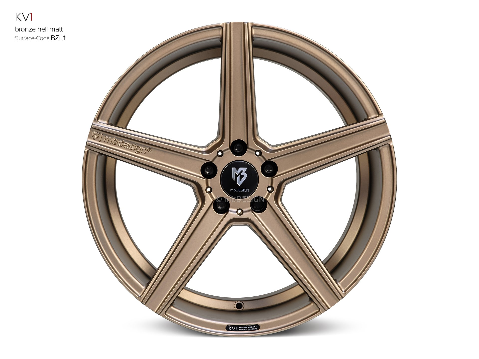 mbDESIGN KV1 Schmiederad 9x20 konkaves Design in Bronze hell matt – Perspektive 0