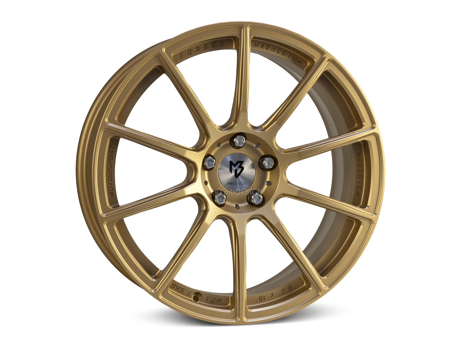 mbDESIGN MF1 forged wheel 8x19 in gold matt – view 1