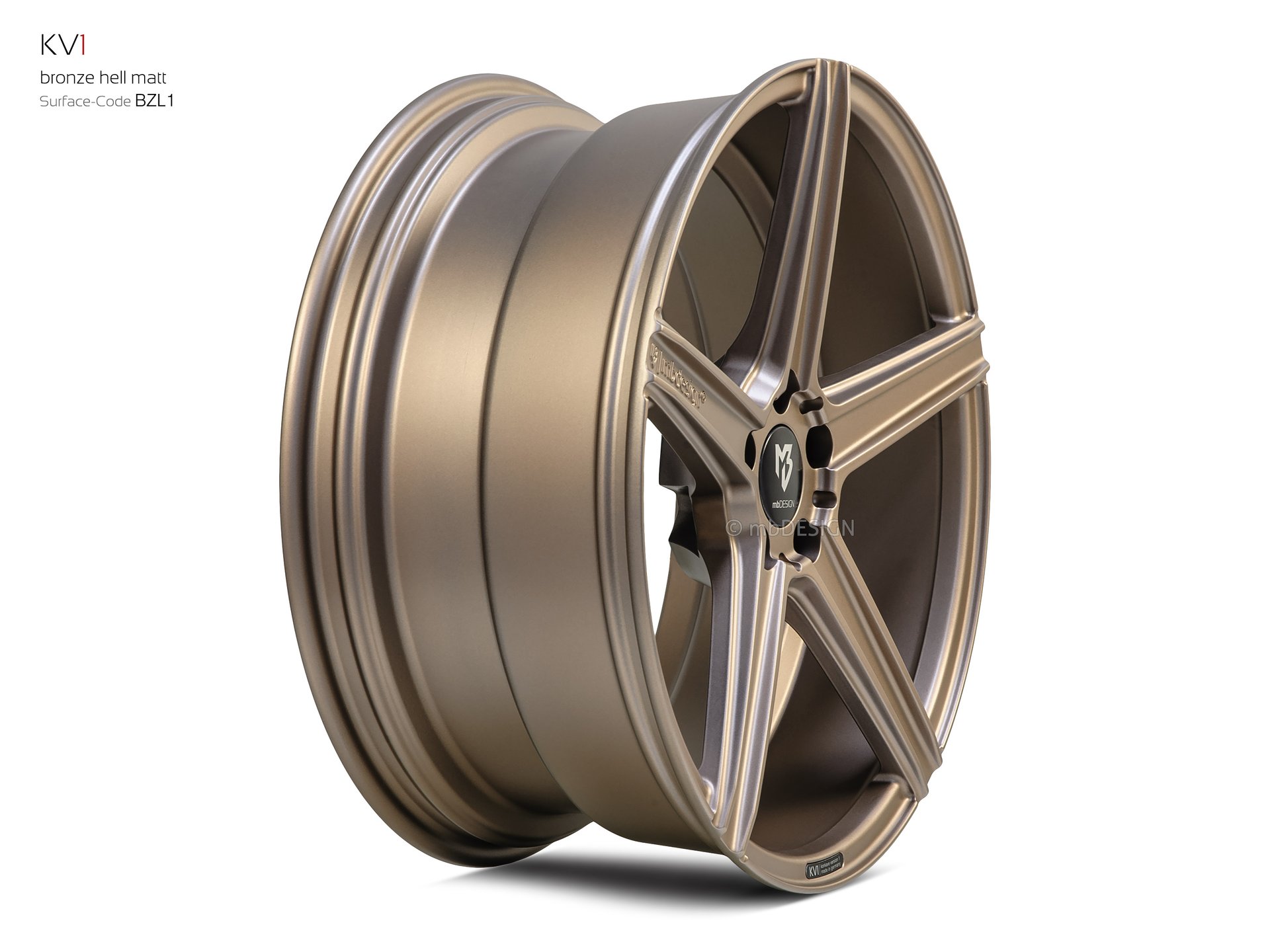 mbDESIGN KV1 Schmiederad 9x20 konkaves Design in Bronze hell matt – Perspektive 3
