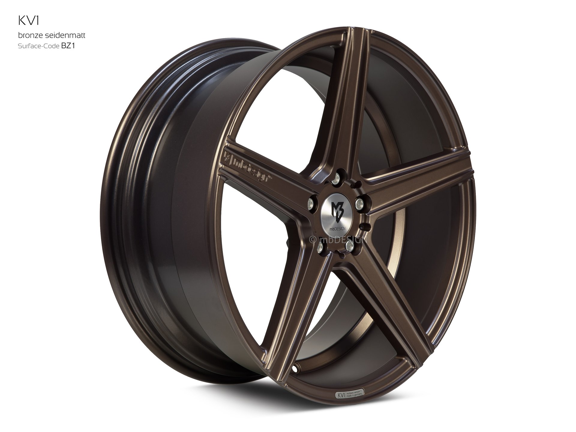 mbDESIGN KV1 Schmiederad 9x20 konkaves Design in Bronze seidenmatt – Perspektive 2