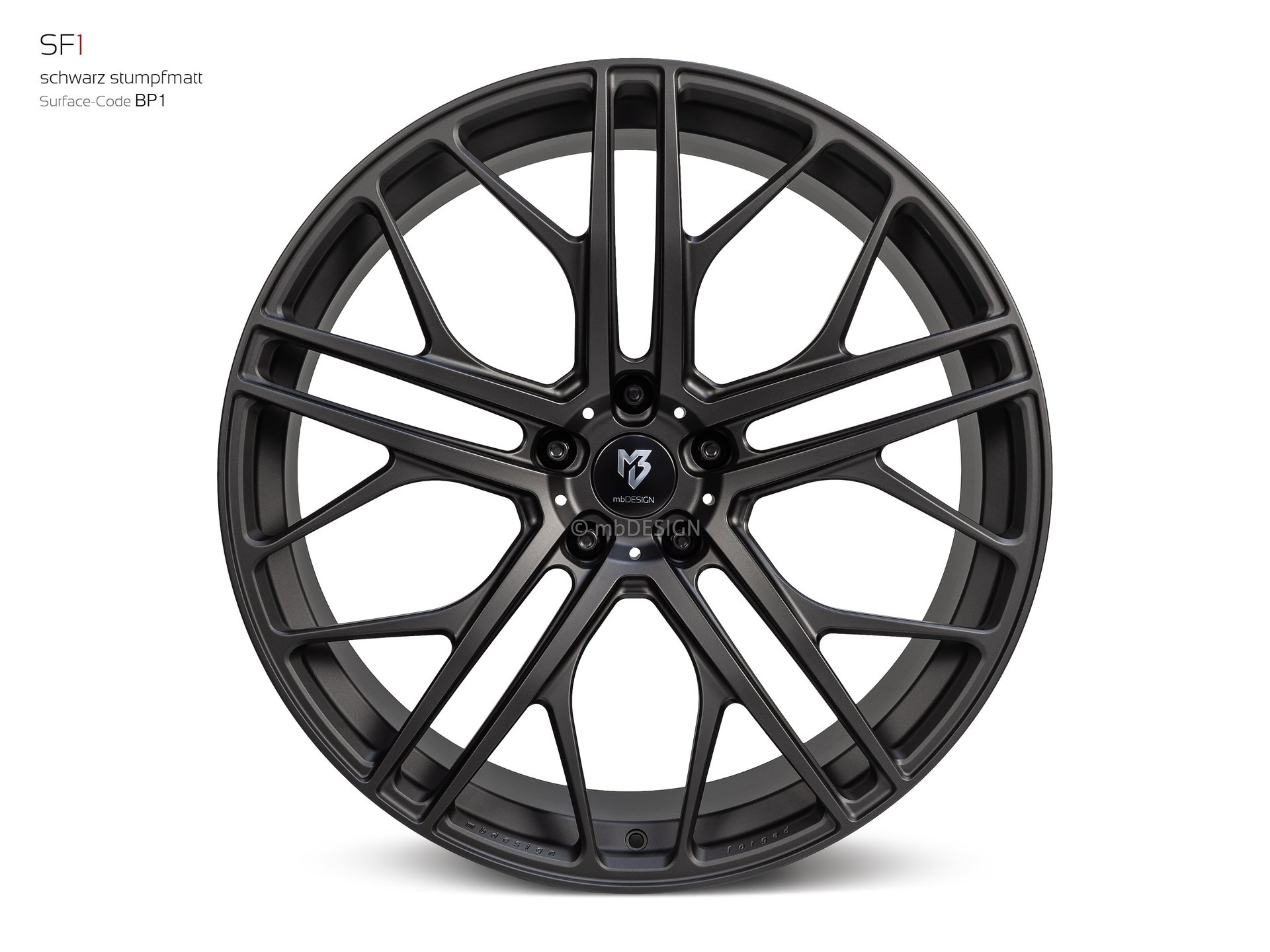 mbDESIGN SF1 forged wheel 10x24 konkaves Design in black flat matt – view 0
