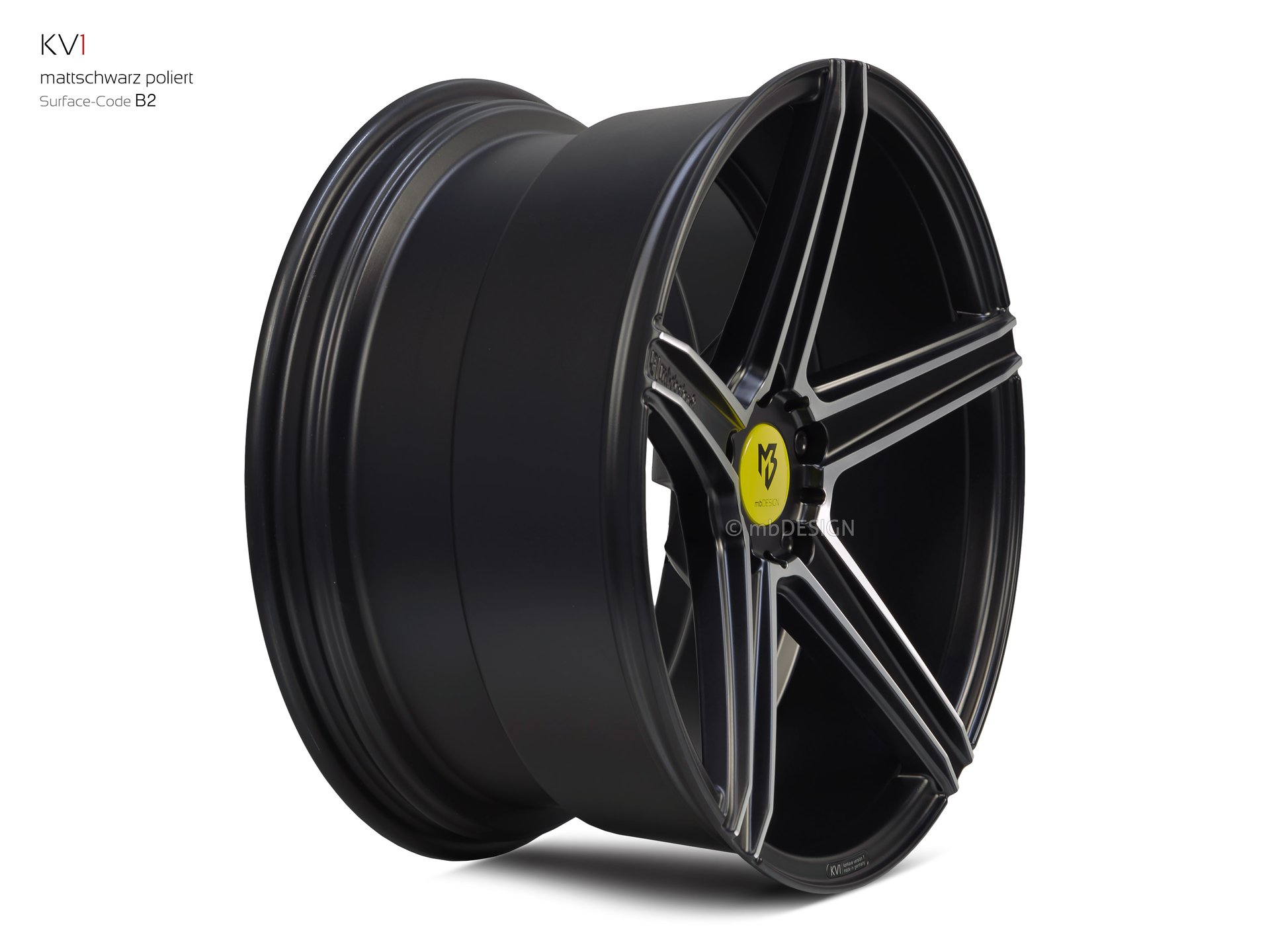 mbDESIGN KV1 forged wheel 10,5x20 stark konkaves Design (DC) in matt black polished – view 3