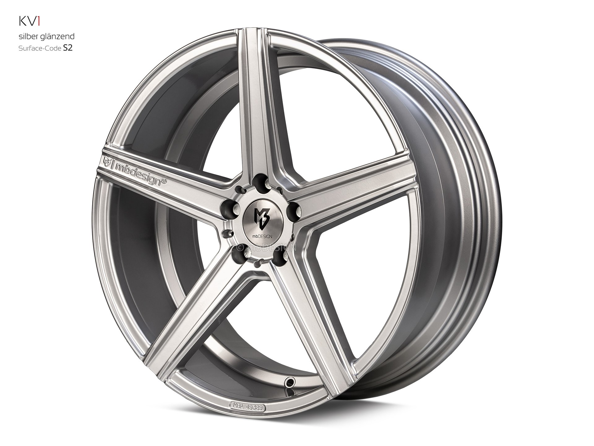 mbDESIGN KV1 forged wheel 9x20 konkaves Design in silver gloss – view 2 Links