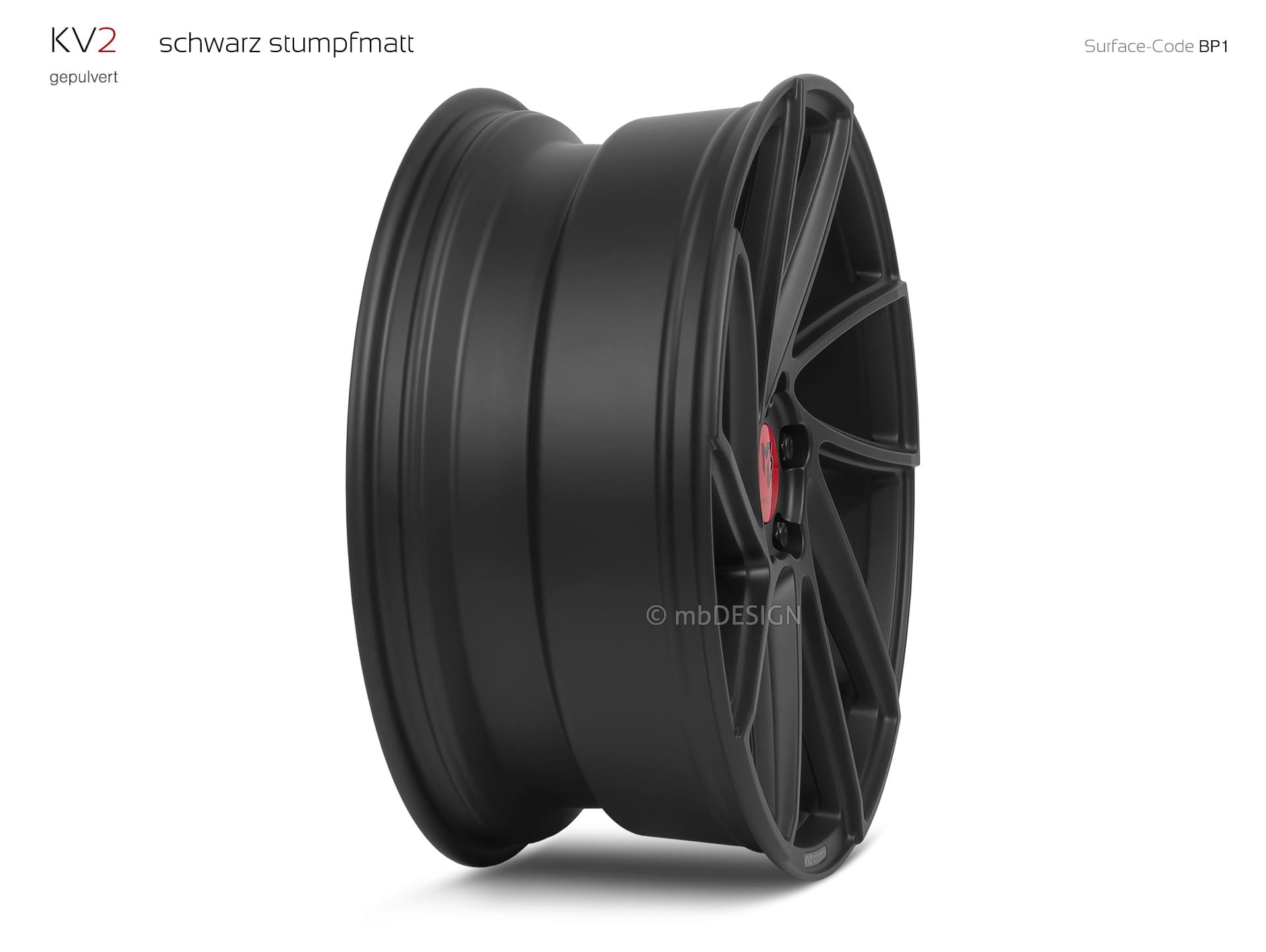 mbDESIGN KV2 forged wheel 8,5x19 in black flat matt – view 3