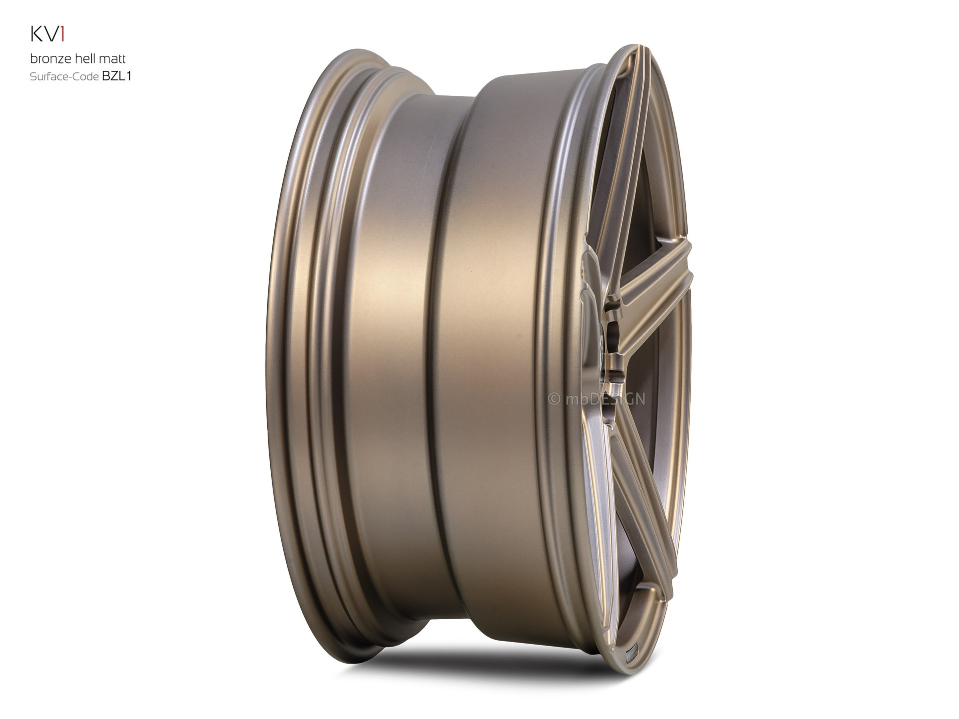 mbDESIGN KV1 Schmiederad 9x20 konkaves Design in Bronze hell matt – Perspektive 4