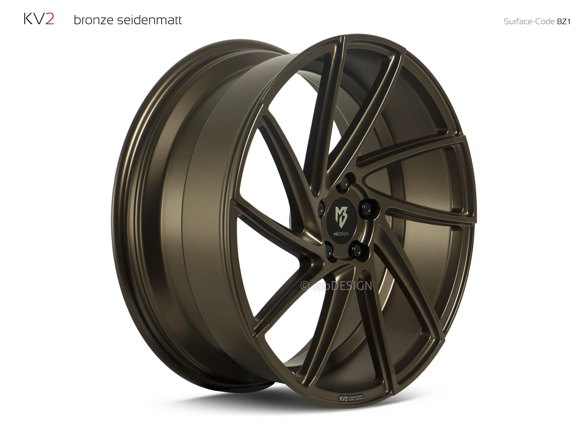 mbDESIGN KV2 forged wheel 8,5x20 konkaves Design in bronze satin matt – view 2