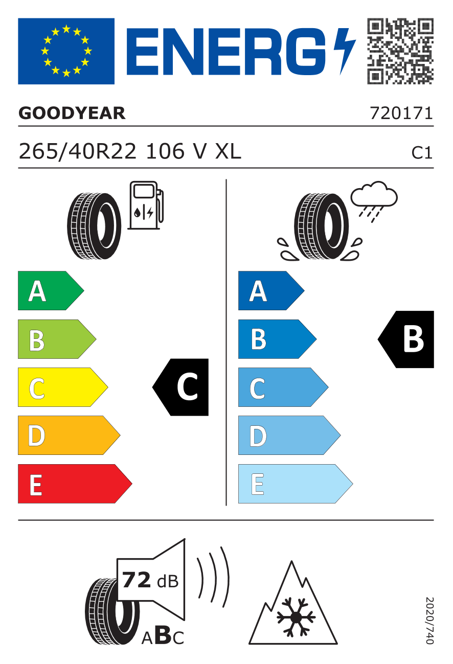 265/40R22 106V XL GOODYEAR ULTRAGRIP PERFORMANCE 3 ❄️ winter EV