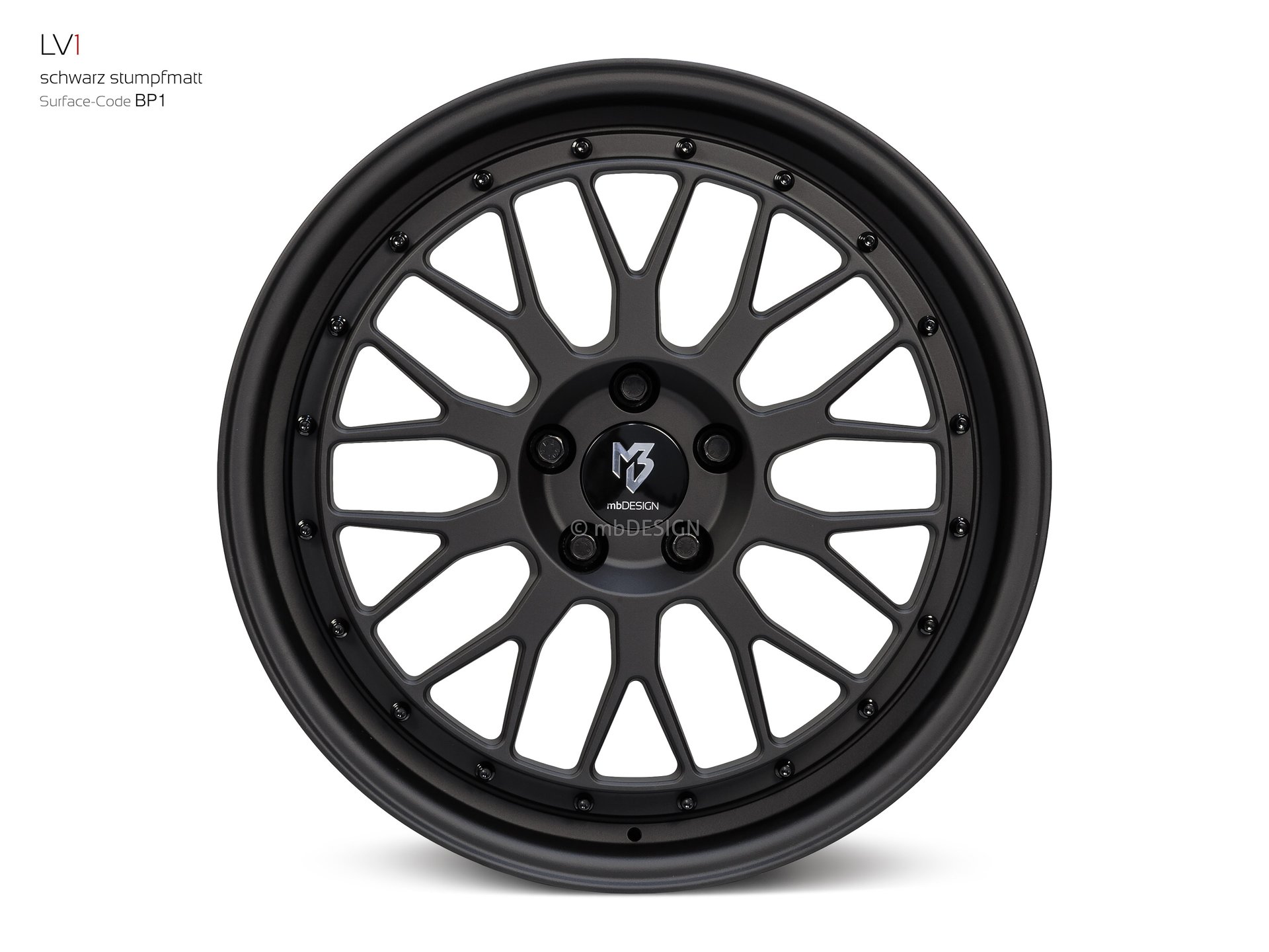 mbDESIGN LV1 forged wheel 8,5x19 in black flat matt – view 0