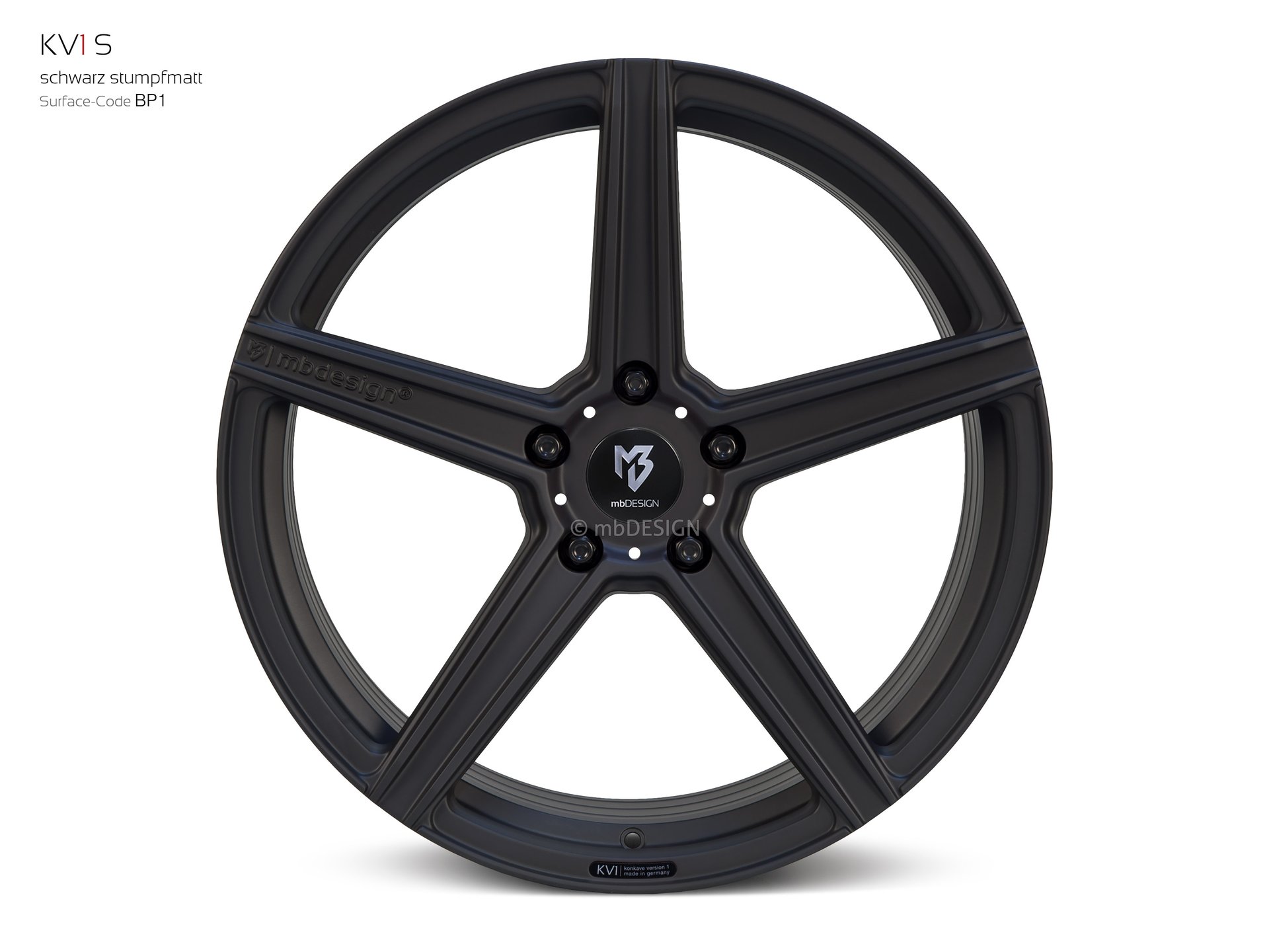 mbDESIGN KV1S forged wheel 9,5x21 konkaves Design in black flat matt – view 0