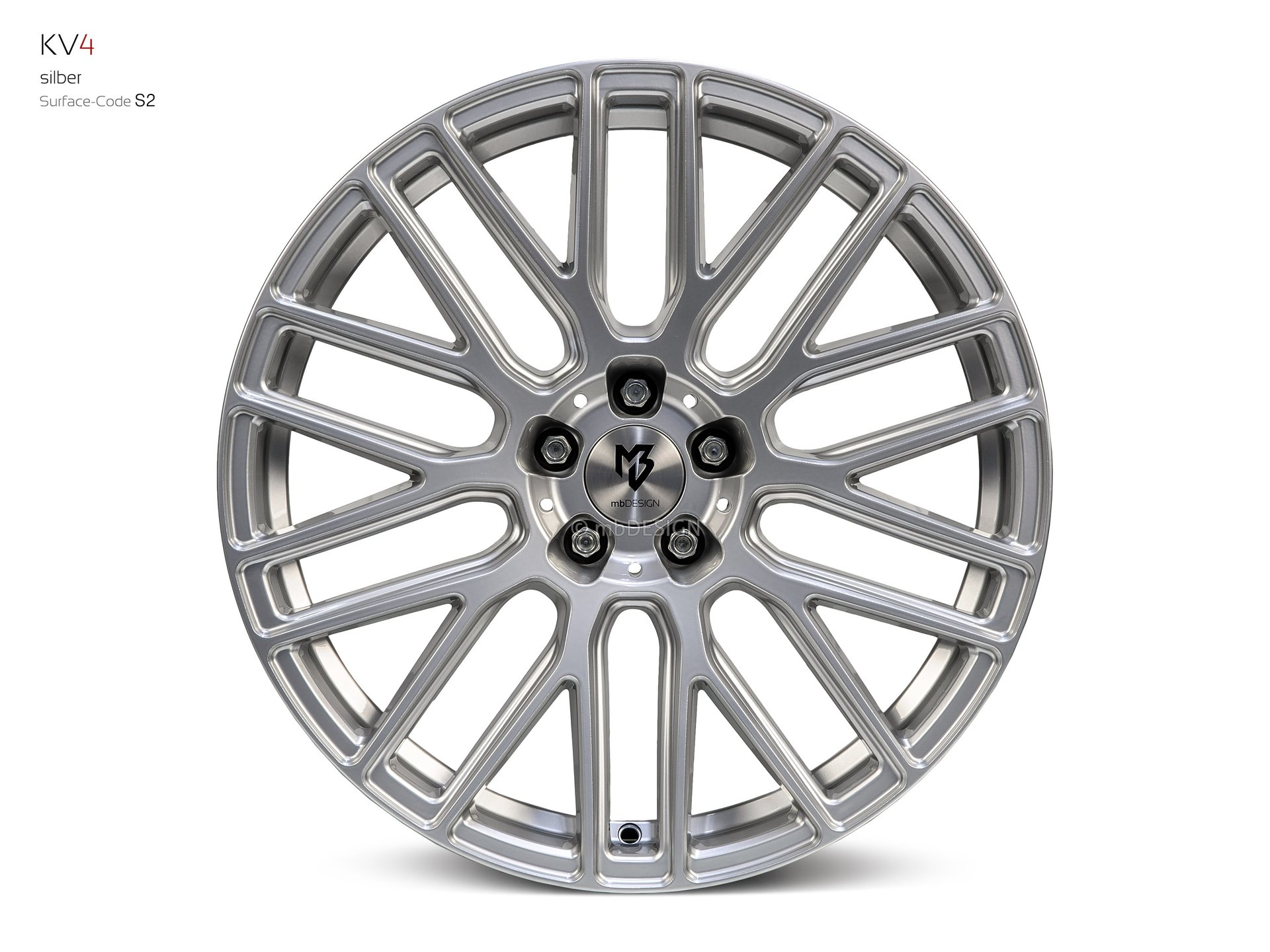 mbDESIGN KV4 Schmiederad 9x20 in Silber – Perspektive 0