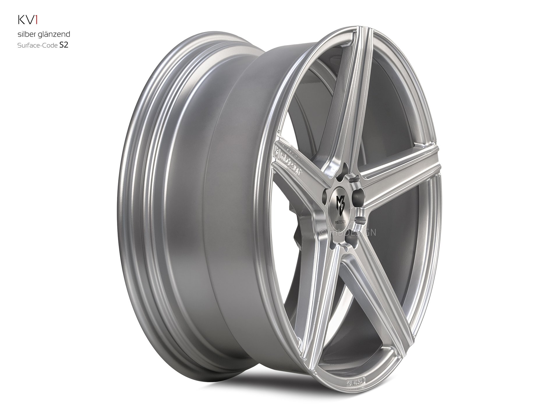 mbDESIGN KV1 forged wheel 9x20 konkaves Design in silver gloss – view 3