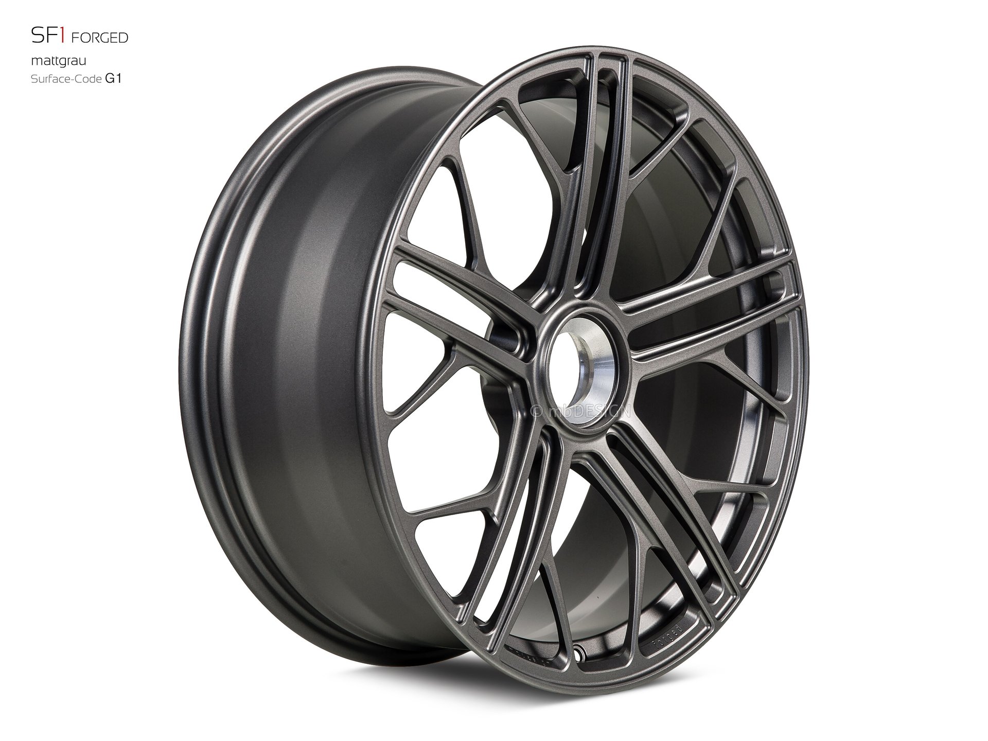 mbDESIGN SF1 Forged Rad 8,5x20 konkaves Design in Mattgrau – Perspektive 2