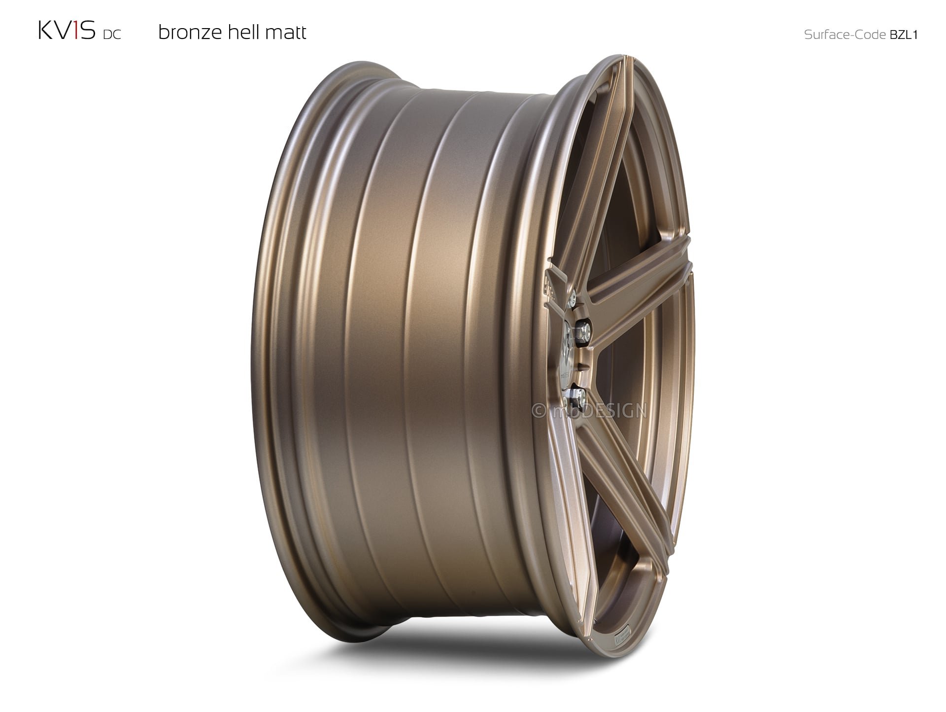 mbDESIGN KV1S Schmiederad 9,5x21 stark konkaves Design (DC) in Bronze hell matt – Perspektive 3