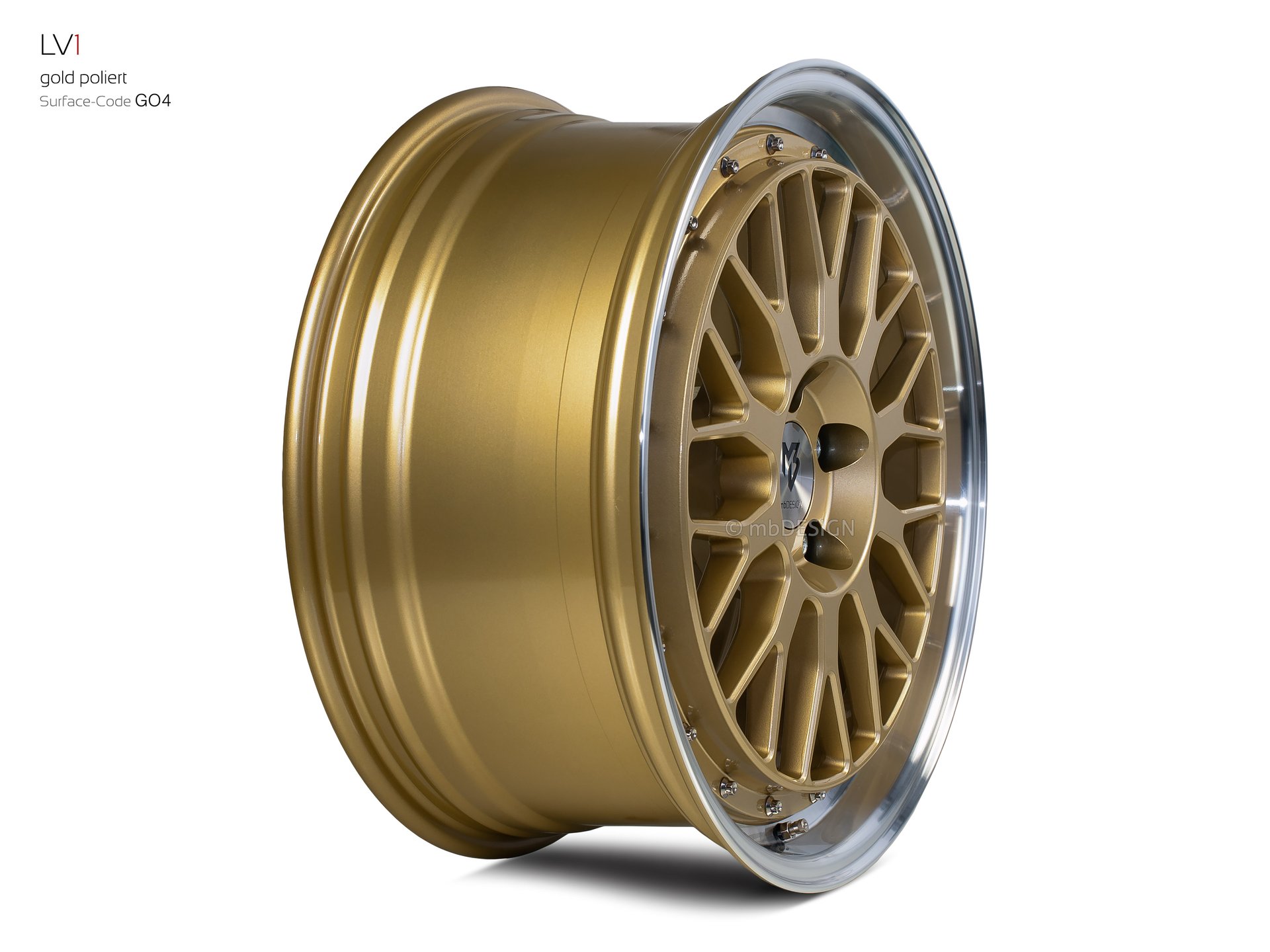 mbDESIGN LV1 forged wheel 8,5x19 in gold polished – view 3