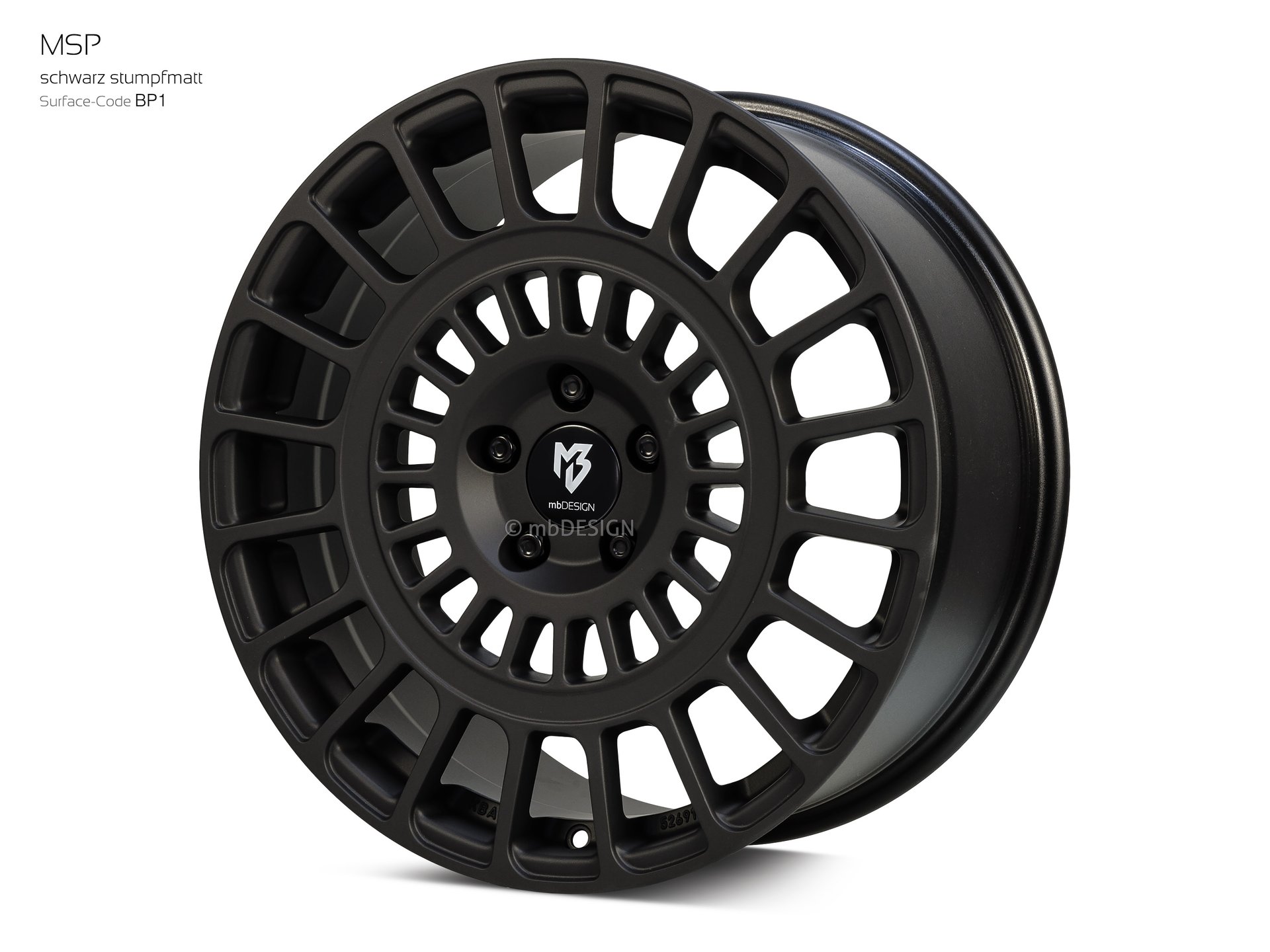mbDESIGN MSP forged wheel 8,5x19 in black flat matt – view 2 Links