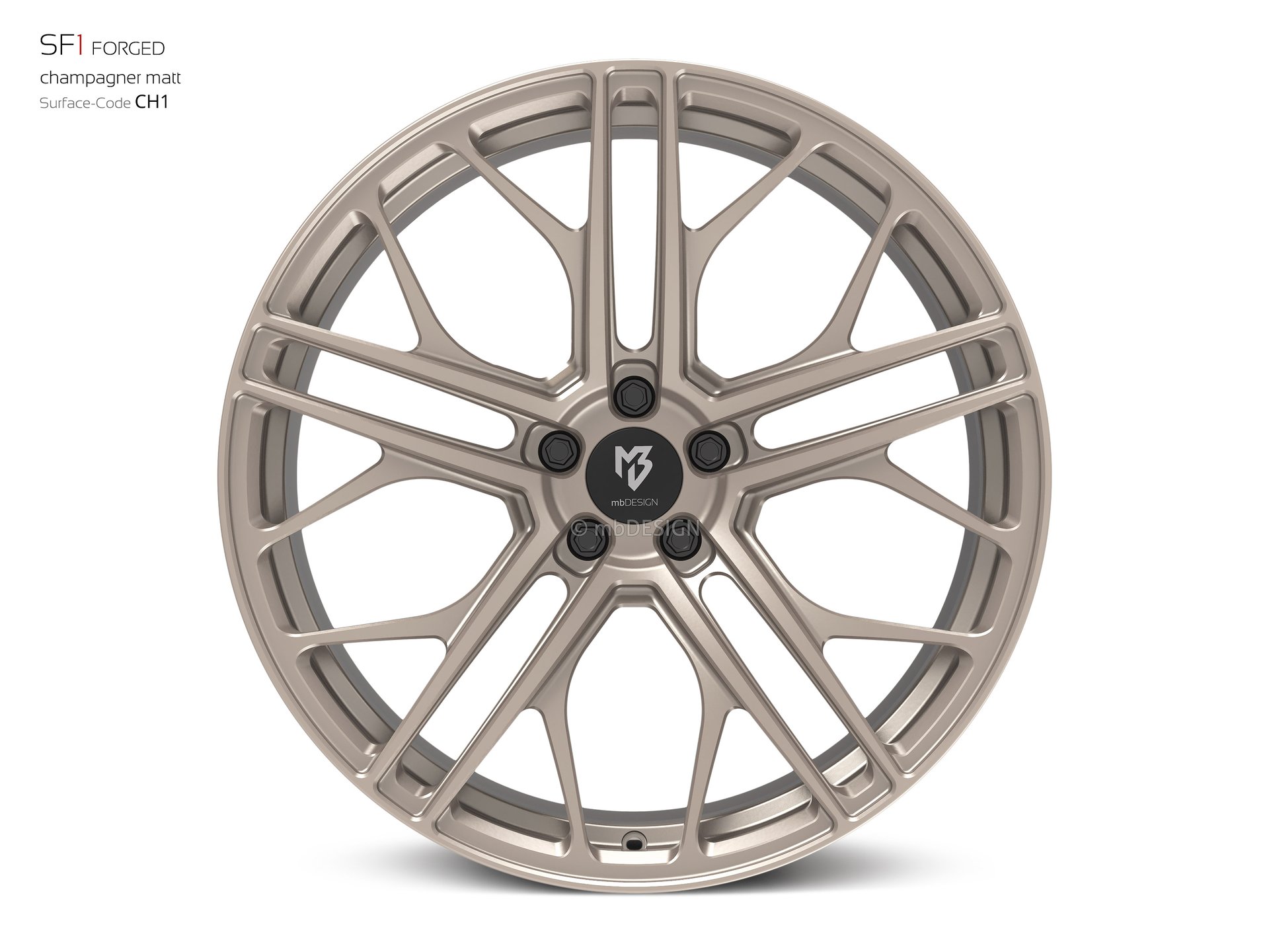 mbDESIGN SF1 forged wheel 10,5x21 stark konkaves Design (DC) in champagne matt – view 0