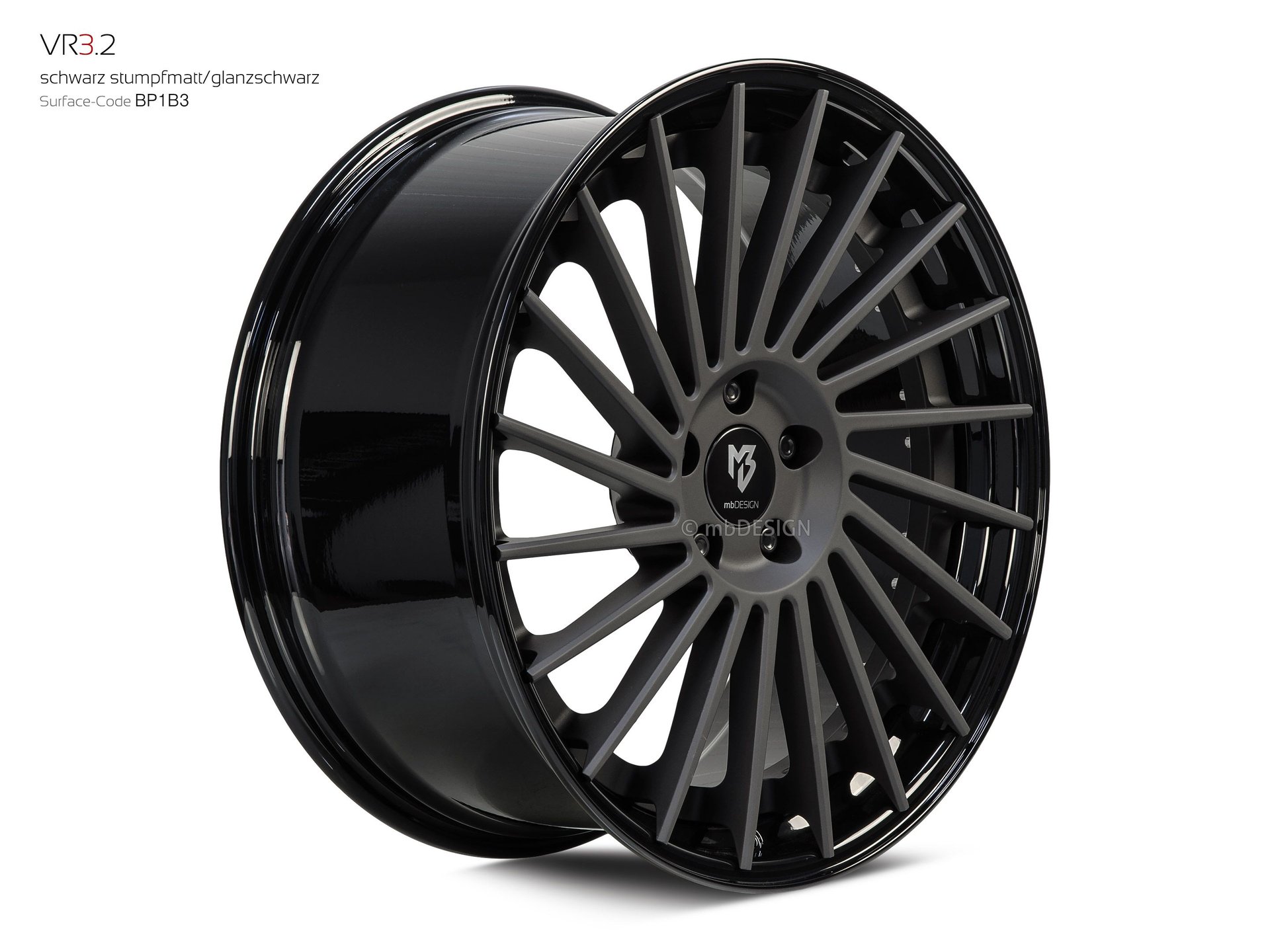 mbDESIGN VR3.2 forged wheel 9x20 konkaves Design in black flat matt/gloss black – view 2