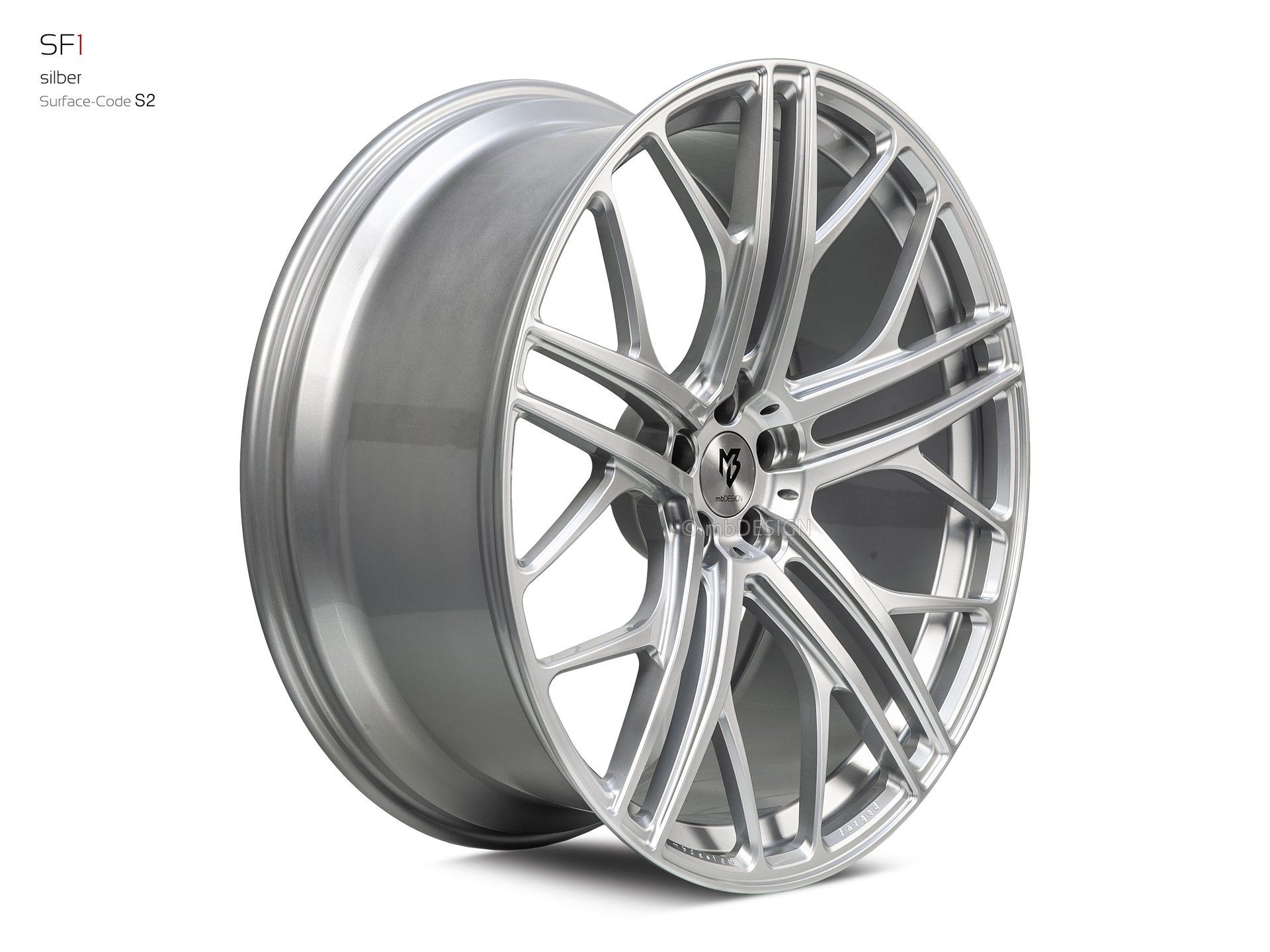 mbDESIGN SF1 Rad 10x24 konkaves Design in Silber – Perspektive 2