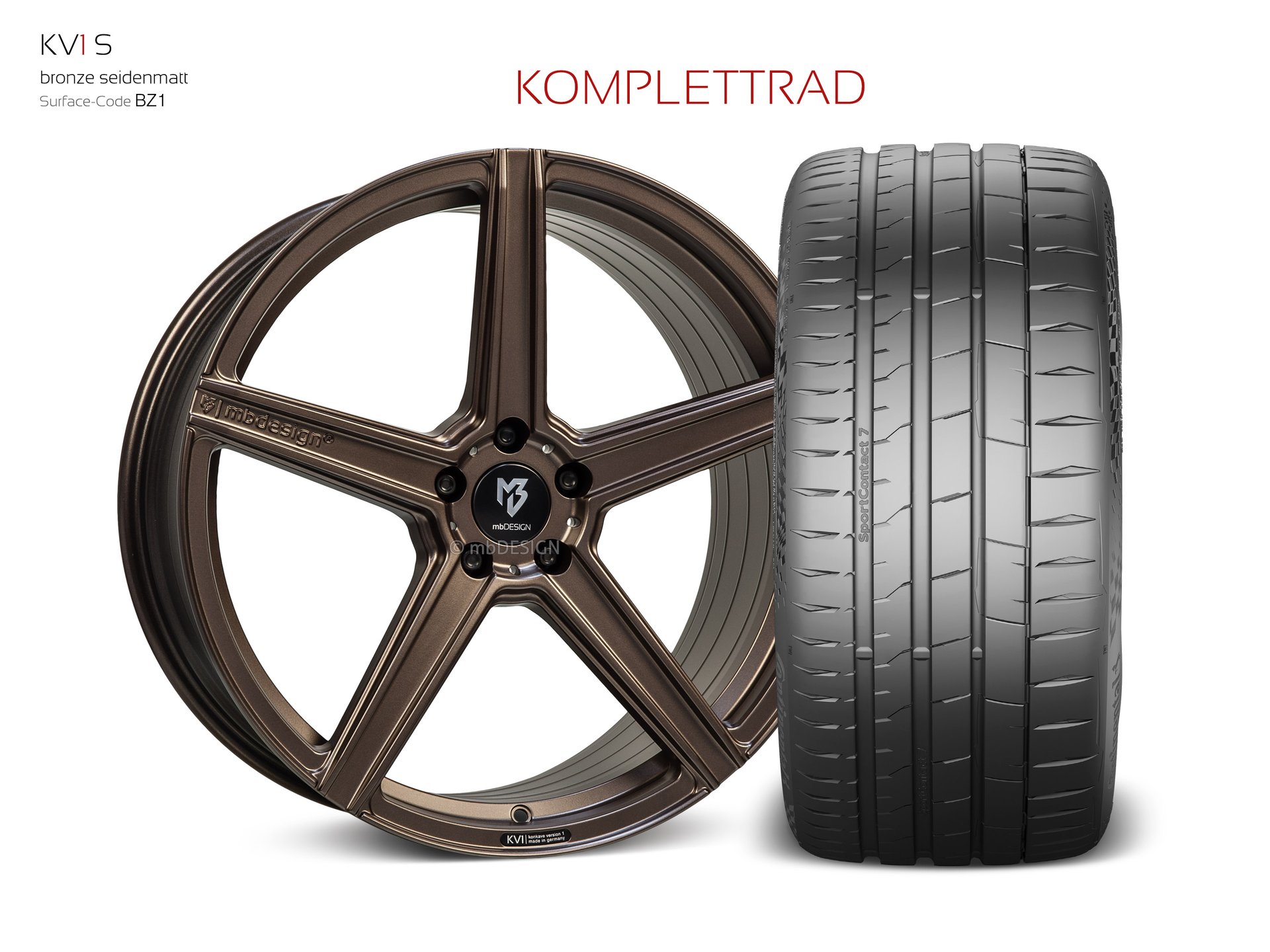 mbDESIGN KV1S forged wheel 9,5x21 konkaves Design in bronze satin matt – view 1